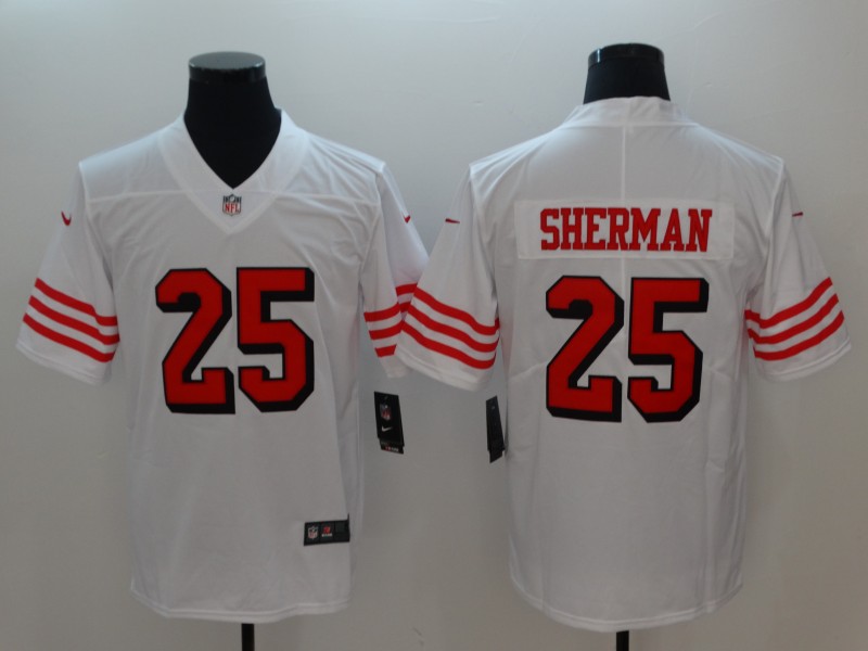 Men San Francisco 49ers 25 Sherman White Nike Vapor Untouchable Limited Playe NFL Jerseys
